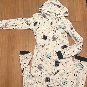 Cozy Space-kitty Hooded fleece Onesie
